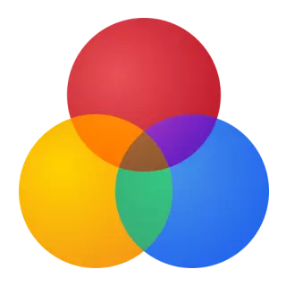 miscellaneous icon of a venn diagram of 3 colors ETL